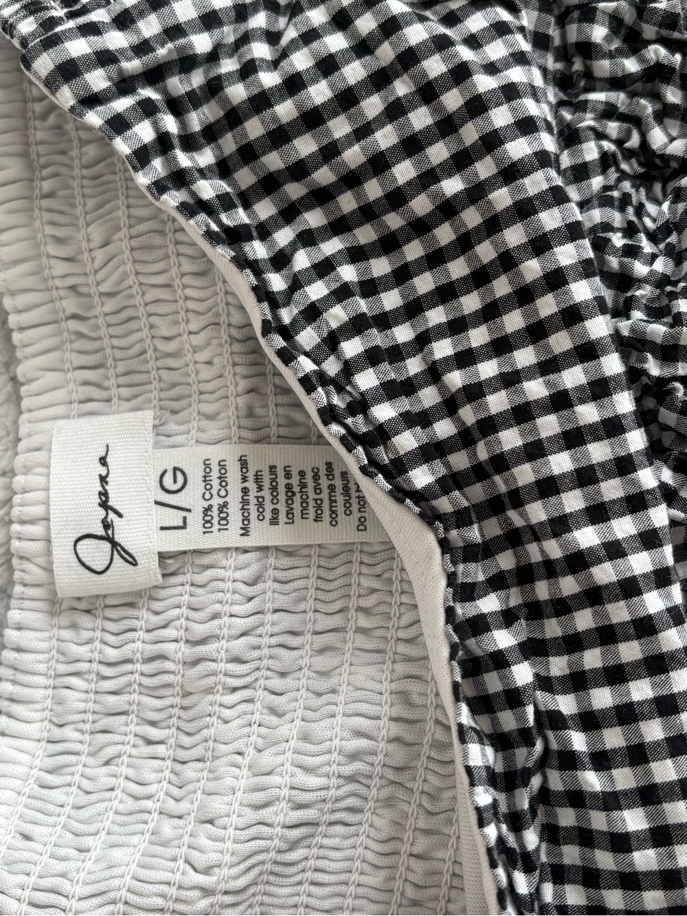Black & White Gingham Bubble Mini Skirt - Picture 3 of 3
